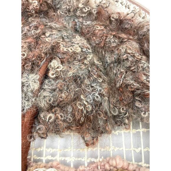 VTG Set of 2 Round Wall Hanging Ceramic Pottery Framed Tree Weaving Loom Decor - Picture 10 of 16